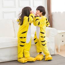 Tiger Cosplay Costume for Kids Boy Girl Funny Cute Animal Suit Winter Warm Soft Jumpsuit Festival Gift Zipper Design 2024 - buy cheap