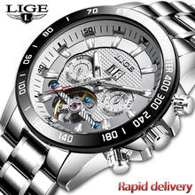 2020 New LIGE Men Automatic Watches Luxury Mechanical Wristwatch Stainless Steel Sport Waterproof Watch Men Mekaniska klockor 2024 - buy cheap