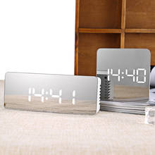 2020 Digital Alarm Clock LED Mirror Table Snooze Clock Wake Up Light Electronic Time Temperature Display Home Decor Clock 2024 - buy cheap