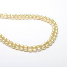 5-6mm Yellow Rice Natural Freshwater Pearl Beads Strand 15.7" Loose Beads for DIY Women Elegant Necklace Bracelet Jewelry Making 2024 - buy cheap