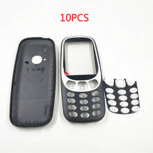 10 pçs/lote nova habitação completa para nokia 3310 face frame caso capa de bateria com teclado inglês 2024 - compre barato