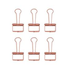 rose gold hollowed out design binder clip for office school paper organizer stationery supply decorative metal clips 2024 - buy cheap