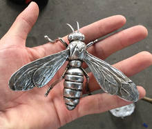 [Delicado] china escultura mão miao estátua de abelha de prata abelhas estátuas de animais de metal 2024 - compre barato