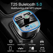Car Kit Handsfree Wireless Bluetooth 5.0 FM Transmitter transmetteur fm bluetooth voiture  LCD MP3 Player USB Charger 2.4A Car 2024 - buy cheap