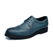 BONJEAN Oxfords Homens Sapatos Estilo Britânico Retro Brogue Flats Lace Up Sapatos de Couro Homens unisex Calçados Tamanho grande 37 ~ 48 2024 - compre barato