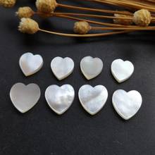 100pcs/lot 8mm 10mm Natural Heart Mother of Pearl shell for Jewelry Settings Heart Cut Mother Pearl Beads 2024 - buy cheap