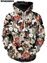 XS-7XL  New Fashion Mens Hoodies Retro flowers Rose / Peony / chrysanthemum Print 3d Unisex Casual Hooded Sweatshirt 02 2024 - buy cheap