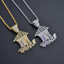 Hip Hop Multi Color Trap House Pendant Necklace Bling Iced Out Cubic Zirconia Necklace Men Jewelry Gifts 2024 - buy cheap