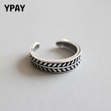 YPAY Authentic 925 Sterling Silver Adjustable Ring Vintage Carved Olive Leaves Toe Knuckle Tail Rings Women Ladies Gifts YMR625 2024 - buy cheap