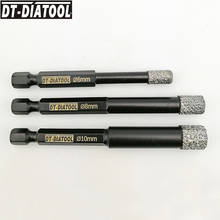 DT-DIATOOL 3pcs Diameter 6/8/10/12mm Vacuum Brazed Quick-fit Shank Diamond Drilling Bits Dry for Tile Marble Stone Hole Saw 2024 - buy cheap