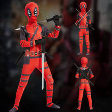 Superhero Cool Deadpool Halloween Costume For Kids Movie Cosplay Suit For Boys Anime Event Gift Performance Show Party 2024 - buy cheap