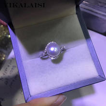 YIKALAISI 925 серебряные ювелирные изделия сплюснутая жемчужина кольца 2020 ювелирные изделия из натурального жемчуга 8-9 мм кольца для женщин оптовая продажа 2024 - купить недорого