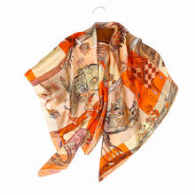 DANKEYISI-bufanda cuadrada de seda para Mujer, chal estampado, Hijab 2024 - compra barato