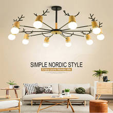 Arte elk nordic lâmpada do teto retro edison lâmpada do vintage loft luzes de teto madeira moderna led casa sala estar decoração luminárias 2024 - compre barato