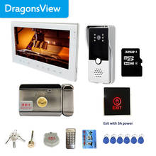 Видеодомофон Dragonsview, 7-дюймовый дверной звонок с сенсорной кнопкой, система внутренней связи, 1000tvl запись, SD-карта, сигнализация движения 2024 - купить недорого