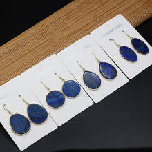 Natural Stone Earrings Irregular Lapis lazuli Charms For Elegant Women Love Romantic Gift 2024 - buy cheap