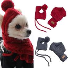 Conjunto de cachorro de estimação, chapéu de malha, cachorro e filhotes, itens para cosplay, acessórios 2024 - compre barato