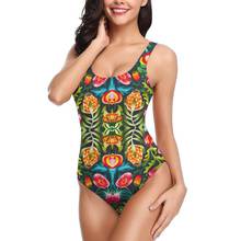 2021 Sexy One Piece Swimsuit Female Backless Bodysuit Swimwear Botanical Floral Flowers Women Bathing Suit Swimming Beach Wear 2024 - buy cheap