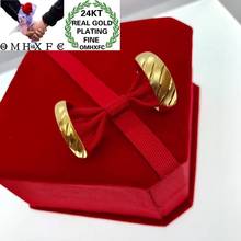 OMHXFC Jewelry Wholesale YM280 European Fashion Fine Woman Man Party Birthday Wedding Gift Lines Lovers Resizable 24KT Gold Ring 2024 - buy cheap