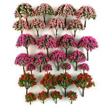 28pcs Model Trees Mixed Colorful Model Tree Green Mini Tree Set Architectura Model Trees DIY Scenery Landscape Trees 2024 - buy cheap