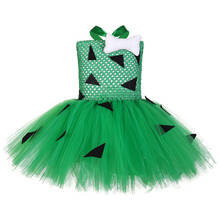 Платье-пачка с зеленой галькой для девочек, Детский костюм на Хэллоуин, детские рождественские платья, косплей-костюмы с волнистыми камнями для вечерние 2024 - купить недорого