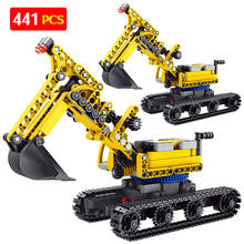 City Machine Crane Loading Truck Building Blocks Technical Construction Engineering Excavator Car Bricks Toys For Boys 2024 - buy cheap