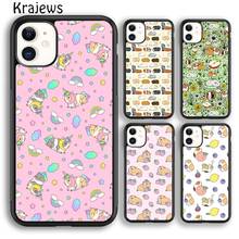 Krajews bonito dos desenhos animados cobaia pig macio caso de telefone capa para iphone 5 se 6s 7 8 plus x xr xs 11 12 pro max samsung galaxy s8 s9 s10 2024 - compre barato