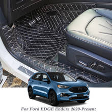 Car Styling PU Leather Floor Mat For Ford Edge Endura 2020-Present Auto Foot Pad Carpet Warterproof Cover Internal Accessories 2024 - buy cheap