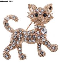 1PCS Vintage Shining Animal Tiger Shape Brooches Jewelry Gold-color Rhinestone Brooches For Women Valentine's Day Present 2024 - buy cheap