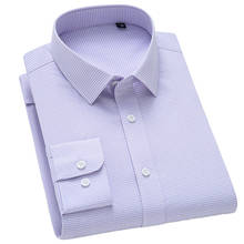 Aoliwen Brand 2020 new long-sleeved plaid men shirt plaid loose breathable casual autumn soft men shirt Purple Long Sleeve Shirt 2024 - buy cheap