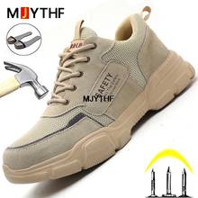 Summer Safety Shoes Men Breathable Lightweight Work Sneakers Men Indestructible Shoes Puncture-Proof Steel Toe Shoes Work Shoes 2024 - buy cheap