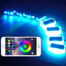 10 в 1 8 м звуковая активная EL неоновая полоса освещения APP светодиодная подсветка для салона автомобиля Многоцветный Bluetooth управление телефоном атмосферсветильник 12 В 2024 - купить недорого