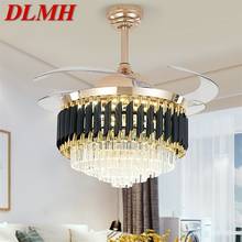 DLMH-ventilador de techo con luz LED, lámpara de cristal de lujo, Invisible, con Control remoto, moderna, para el hogar 2024 - compra barato