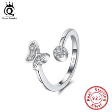 ORSA JEWELS Real 925 Silver Ring Zirconia Butterfly Daily Wear Rings for Girl Office Lady Silver 925 Jewelry Anillos Mujer SR255 2024 - buy cheap