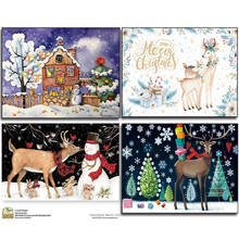 Pintura de dibujos animados para decoración navideña, cuadro de diamantes de tren de Santa Claus 5D DIY, bordado de diamantes de imitación, regalo de Navidad 2024 - compra barato