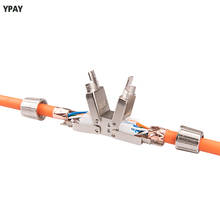 Cat6a cat7 extensor de cabo de junção, caixa adaptadora de conexão rj45, conector de cabo de lan com proteção completa sem ferramentas 2024 - compre barato