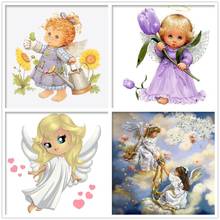 Round full diamond character 5D diamond painting little angel DIY diamond embroidery kit home decoration gift 2024 - buy cheap