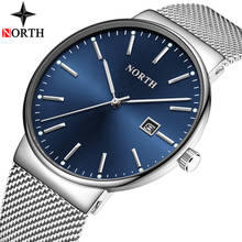 North-relógio masculino luxuoso de aço inoxidável, à prova d'água, modelo quartzo, casual 2024 - compre barato