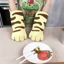 1PC 3D Cartoon Cat Paws Oven Mitts Long Cotton Baking Insulation Gloves Non-slip Cute Microwave Heat Resistant Kitchen Gloves 2024 - buy cheap