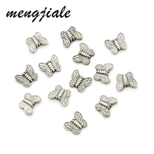 40pcs Antique Silver Butterfly Spacer Loose Beads Zinc Alloy Metal Charms For DIY Bracelet Jewelry Accessories Making 11*9mm 2024 - buy cheap