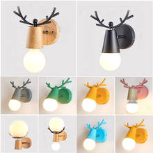 Nordic Deer Head Wall Lamp Modern Antlers Iron Wood Wall Lights for Home Decor Bedroom Bathroom Makeup Led Mirror Light Fixtures 2024 - buy cheap