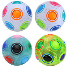 Bola de cubo mágico esférico arco-íris futebol anti estresse puzzles crianças brinquedos 2024 - compre barato