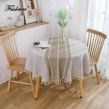 Mantel decorativo de algodón, cubierta redonda para mesa de comedor, mbrus Tafelkleed 2024 - compra barato