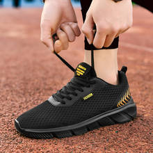 Venda quente novos tênis de corrida dos homens sapatos de desporto ao ar livre respirável masculino confortável malha zaptillas hombre tamanho 39-48 2024 - compre barato