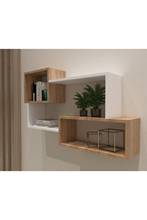 Estantería de pared con diseño elegante para el hogar, estantería de 1 clase de Mdf, color blanco, muebles para biblioteca 2024 - compra barato