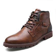 New Men British High Quality Martin Boots Autumn Winter Shoes Men Fashion All-match Lace-up Motorcycle Boots Leather Male 2024 - buy cheap