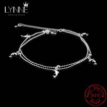 New Fashion Dolphin Pendant Small Round Ball Bead Anklet Bracelet 925 Sterling Silver Dolphin Ankle Chain For Women Jewelry Gift 2024 - buy cheap