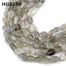 HGKLBB-Cuentas de piedra lunar de labradorita Natural para fabricación de joyas, joyería, pulsera, collar, 15'' 2024 - compra barato