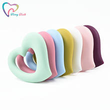 10 PCS Hollow Heart Shape Silicone Teether Ring Biting Safe Food Grade Baby Teething Pendants Pacifier Chain Teether Beads Gifts 2024 - buy cheap