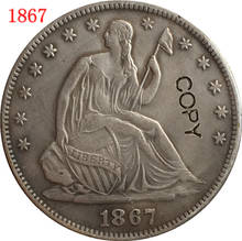 USA 1867 P,S  SEATED LIBERTY HALF DOLLAR COPY COINS 2024 - buy cheap